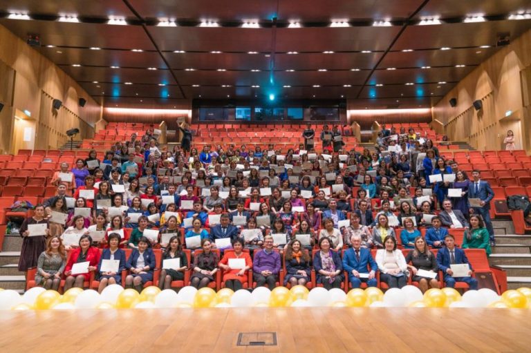 4 897 Kazakhstani teachers participated in the English language training course for two and half months on the base of the NU including 2533 teachers from the rural districts and 2364 teachers from cities. The program was implemented as a part of of trialingual education.