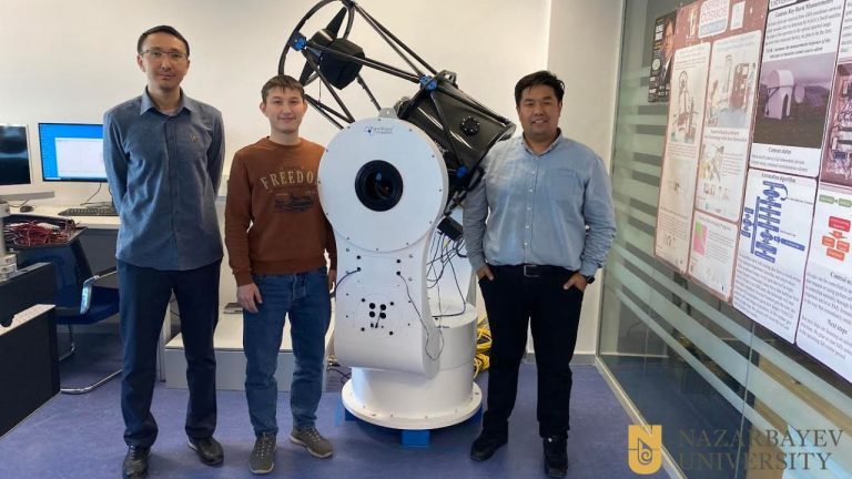 The telescope of NU NUTTelA-TAO, located at the Assy-Turgen Astrophysical Observatory, on the evening of March 28, 2023, made a unique and innovative observation of a cosmic event called a Gamma-ray burst (GRB). GRBs are the brightest electromagnetic events occurring in the Universe.