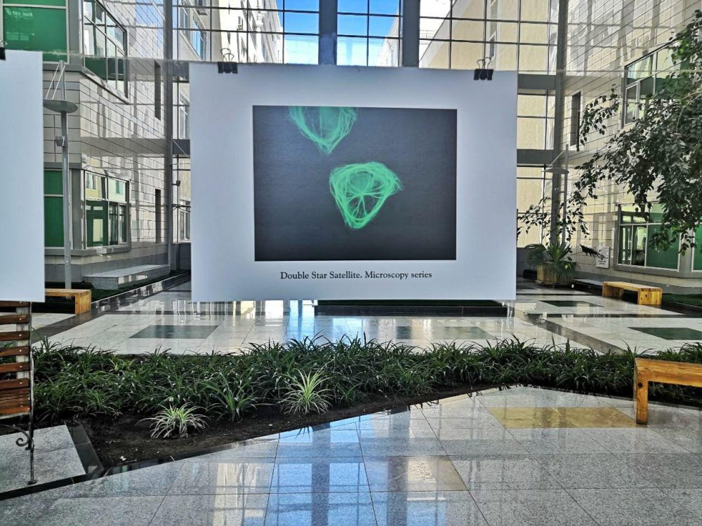В Назарбаев Университете открылась веревочная фотовыставка «Beauty of Science». В атриуме университета представлены фотоработы молодых ученых – выпускника Школы инженерии, доктора Вадима Япиева и PhD-студентки Школы инженерии Шолпан Кауановой.