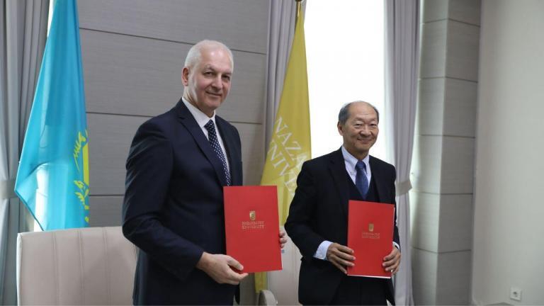 On Friday, February 3rd President of the International Turkic Academy Mr. Shahin Mustafayev, and the President of NU Mr.