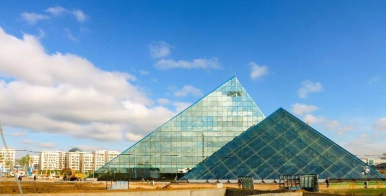 NU has got a new prominent piece of architecture in its territory. It consists of two buildings that look like pyramids reflecting one another.
