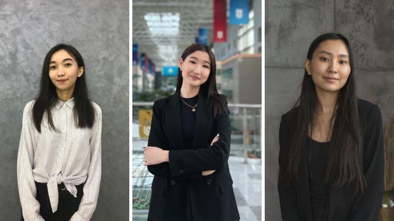All 2nd year SSH students, Kamila Bissenkulova majoring in Political Science and International Relations, Aknur Kalilayeva studying Mathematics, and future sociologist Zhaniya Kakim have participated in The Study of the U. S.