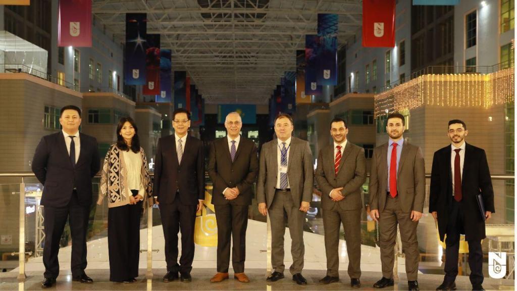 The representatives of NU's administration warmly welcomed the esteemed guests and conducted a campus tour. Executive Vice President Kipshakov Argin, Head of the President's Office Maksat Zheten, and Dean of the Graduate School of Public Policy Hui Weng Tat briefed the Saudi delegation on the structure, activities, and values of the top research university in Central Asia.
